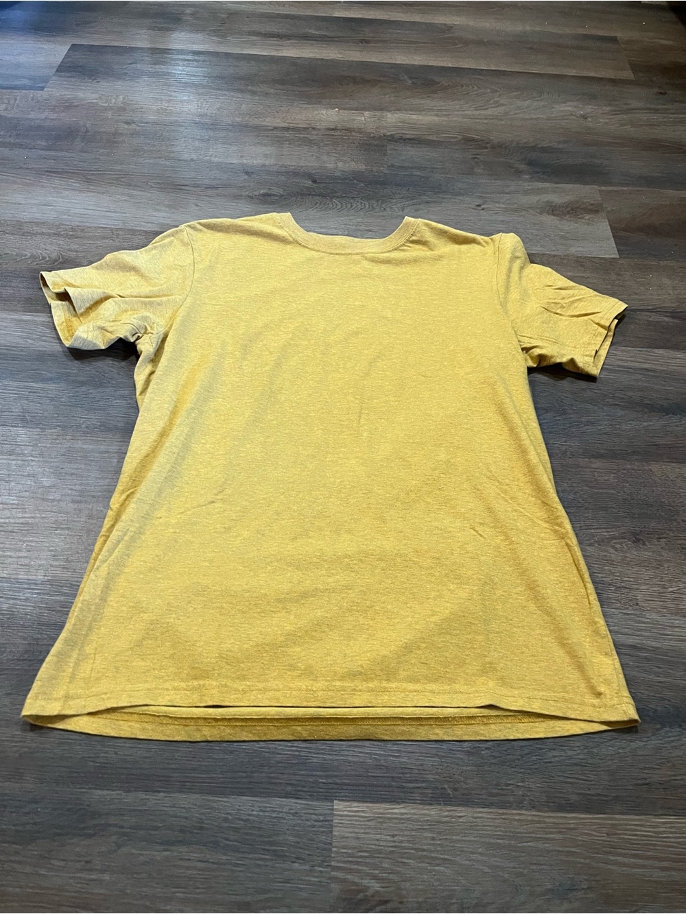 PrAna Heathered Yellow Crew Neck T-Shirt Men's Medium Organic Cotton Casual Tee